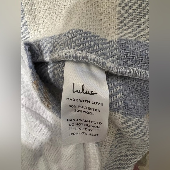 Lulus Warmest Winter Blue Multi Plaid Jacket Shacket Large NWT Size Medium - Picture 5 of 13